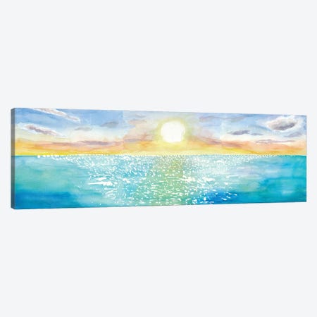 Endless Superwide Sea With Sun And Water Reflections Canvas Print #MMB974} by Markus & Martina Bleichner Canvas Artwork