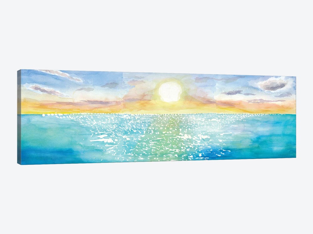 Endless Superwide Sea With Sun And Water Reflections by Markus & Martina Bleichner 1-piece Canvas Art