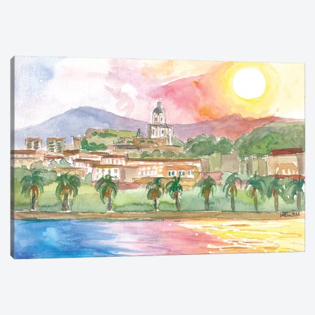 Messina Sicily City View From Mediterranean Sea Canvas Print #MMB981} by Markus & Martina Bleichner Canvas Wall Art