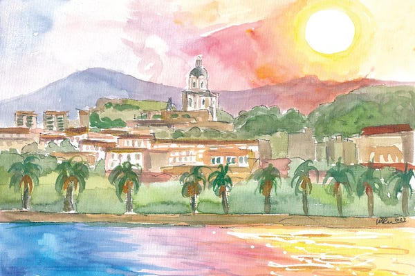 Sicily: Messina Sicily City View From Mediterranean Sea by Markus & Martina Bleichner