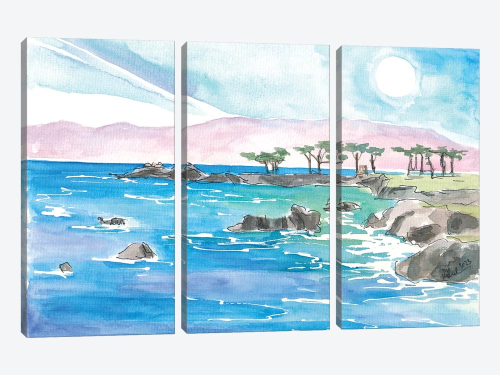 California Pacific Coastal Scene Near Monterey by Markus & Martina Bleichner 3-piece Canvas Wall Art