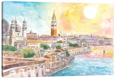 Venice View From Canale Della Giudecca To Salute And St Marks Canvas Art Print - Markus & Martina Bleichner