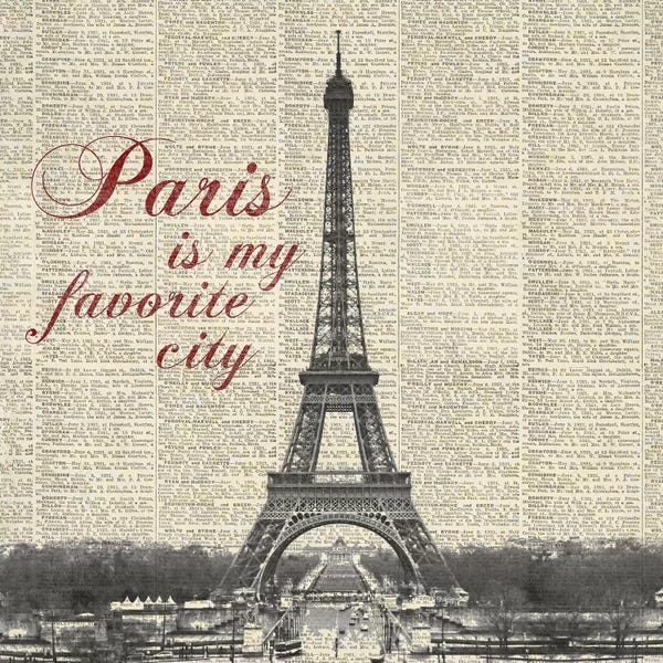 Paris Typography: Paris Is My Favorite City by Michael Marcon
