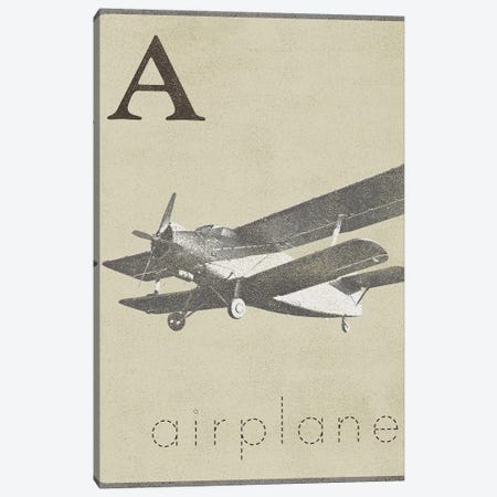 A Is For Airplane Canvas Print #MMC10} by Michael Marcon Canvas Art Print