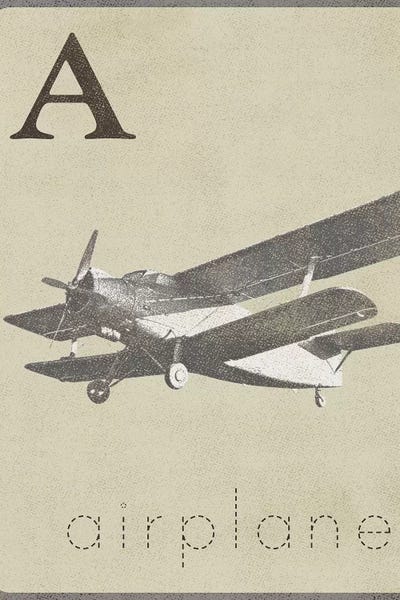 Kids Educational Art: A Is For Airplane by Michael Marcon