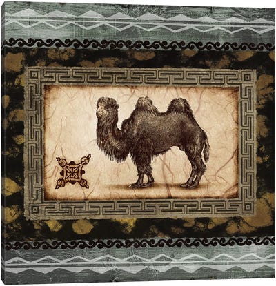 African Expression Square I Canvas Art Print - Camel Art