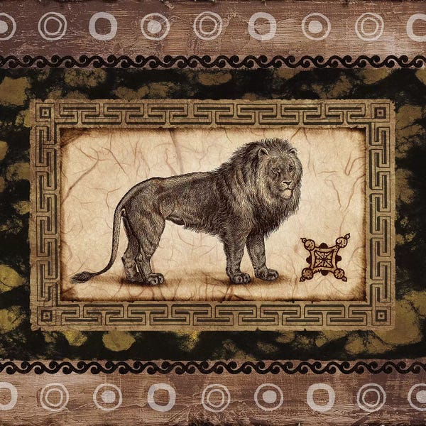 Lions: African Expression Square II by Michael Marcon