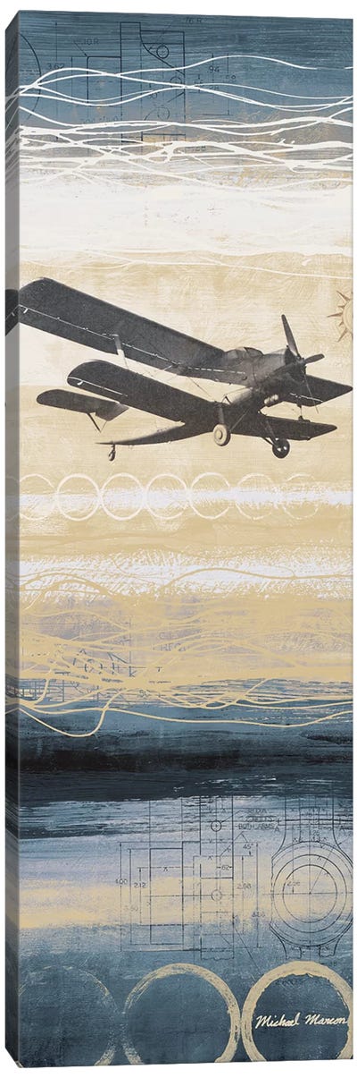 Through The Wind I Canvas Art Print - Airplane Art