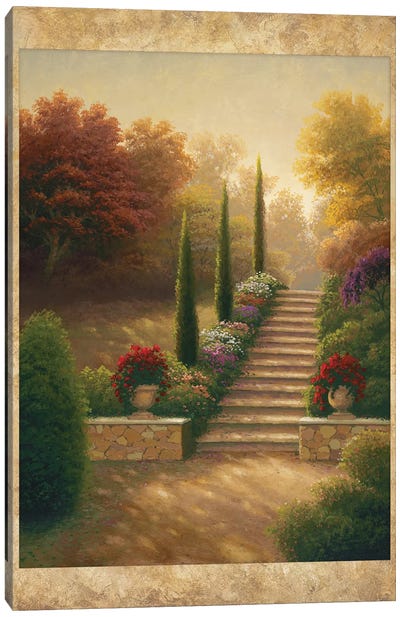 Viola Gardens Canvas Art Print - Cypress Trees