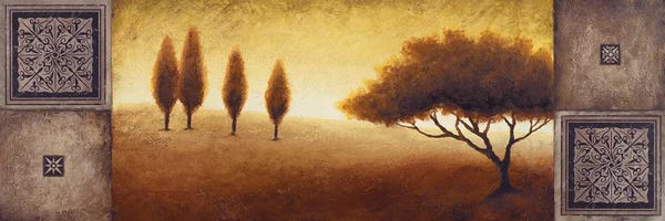 Cypress Trees: Warm Horizon I by Michael Marcon