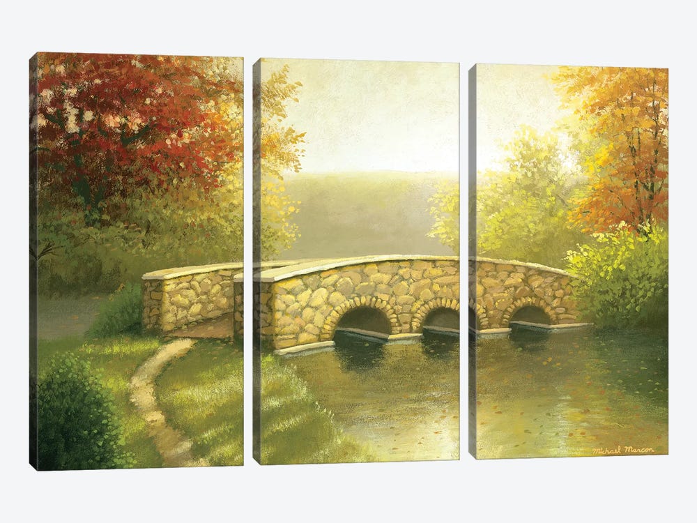 Autumn Bridge I by Michael Marcon 3-piece Canvas Artwork