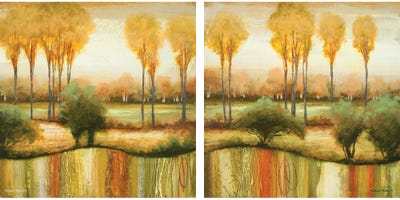 Early Morning Meadow Diptych