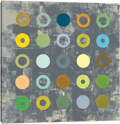 Cloudy Days II Canvas Art Print - Squares with Concentric Circles Collection