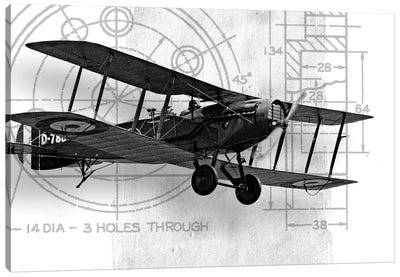 Flight Plans I Canvas Art Print - Aviation Blueprints