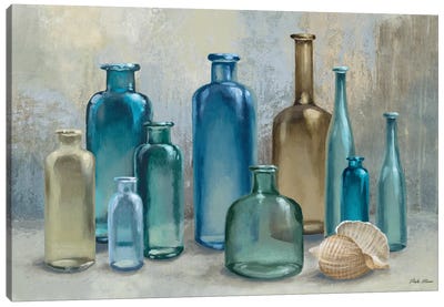 Glass Bottles Canvas Art Print - Laundry Room Art