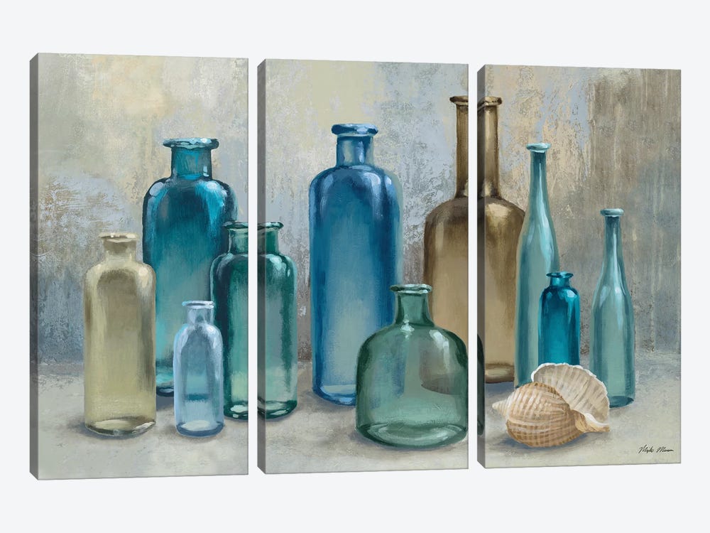 Glass Bottles by Michael Marcon 3-piece Canvas Art Print