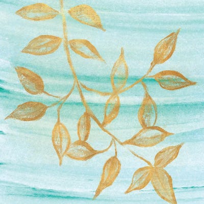 Gold Moment Of Nature On Teal II by Michael Marcon canvas print