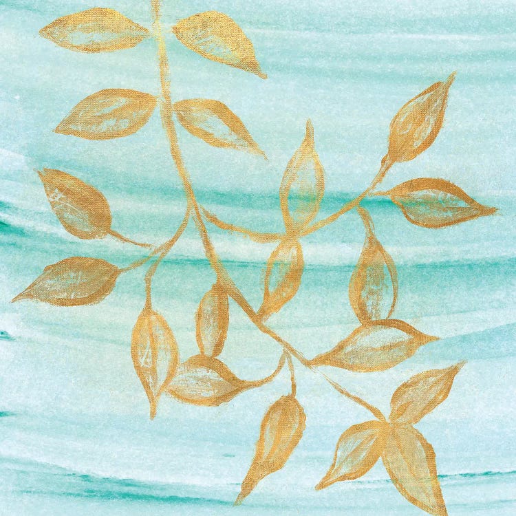 Gold Moment Of Nature On Teal II