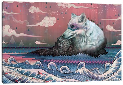 Lone Wolf Canvas Art Print - Pop Surrealism & Lowbrow Art