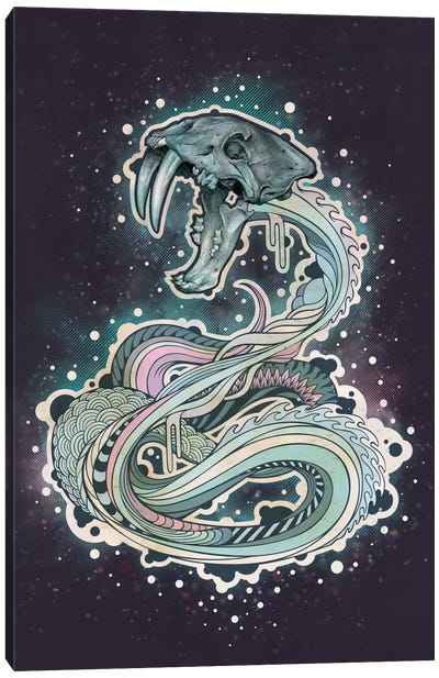 Saber-toothed Serpent Canvas Art Print - Reptile & Amphibian Art