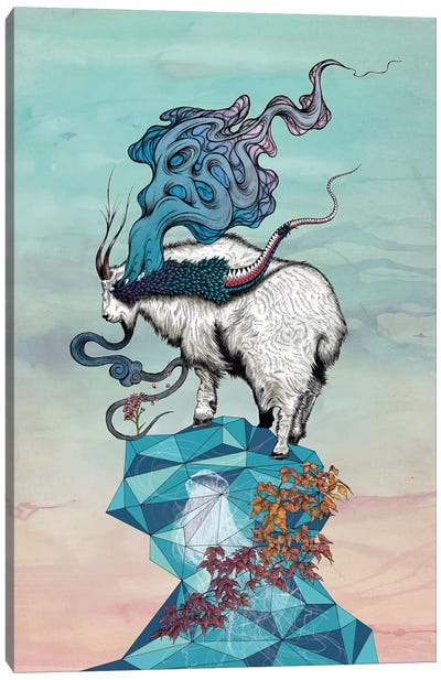 Seeking New Heights Canvas Art Print - Goat Art