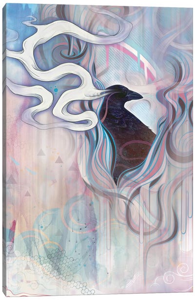 Sky Warden Canvas Art Print - Crow Art