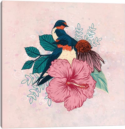 Barn Swallows Canvas Art Print - Hibiscus Art