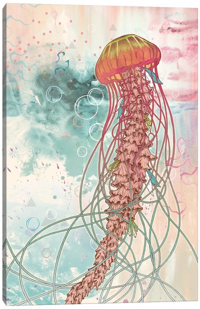 Jellyfish Canvas Art Print - Pastels
