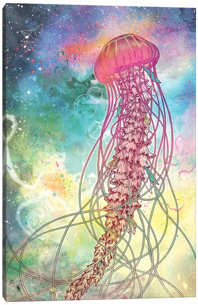 Space Jelly Canvas Art Print - Fantasy, Horror & Sci-Fi Art