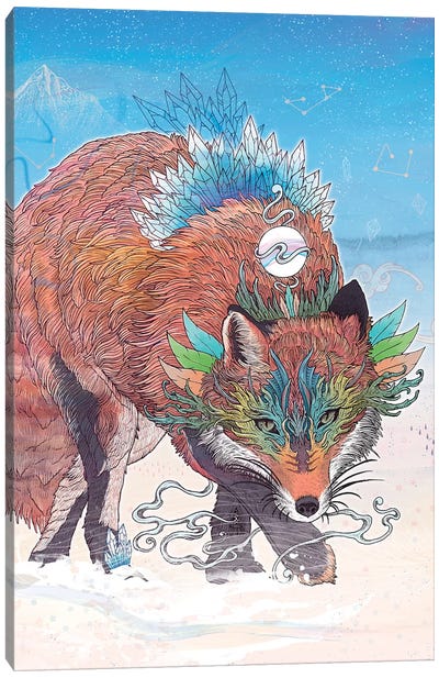 Kitsune Canvas Art Print - Animal Illustrations