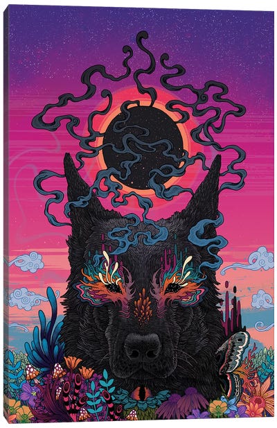 Black Eyed Dog Canvas Art Print - Animal Illustrations
