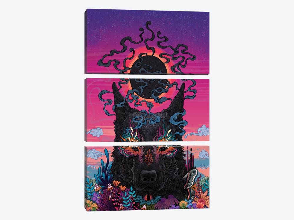 Black Eyed Dog by Mat Miller 3-piece Canvas Print