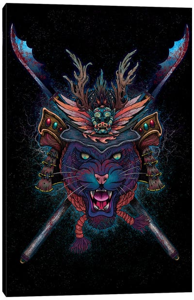 Samurai Kitty Canvas Art Print - Samurai Art