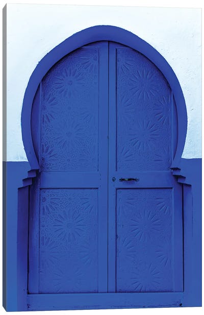 Blue White Canvas Art Print - Moroccan Culture