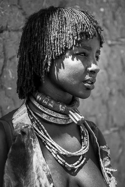 African Culture: Hamar Wife Black & White by Mark MacLaren Johnson