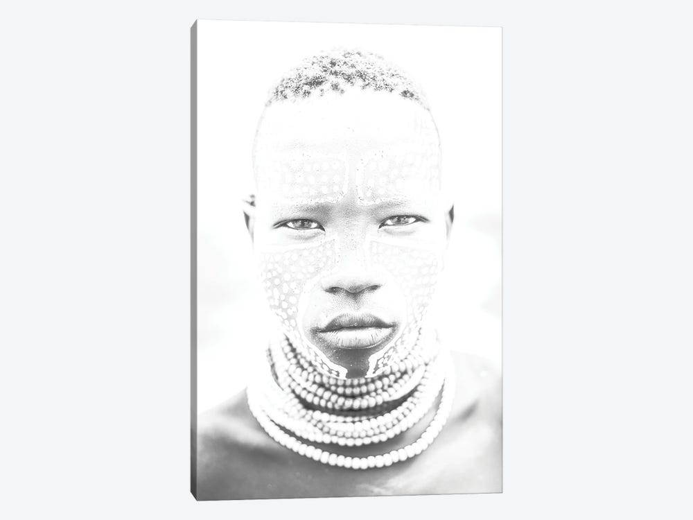 Karo Face Black & White by Mark MacLaren Johnson 1-piece Art Print