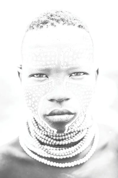 Mark MacLaren Johnson: Karo Face Black & White by Mark MacLaren Johnson