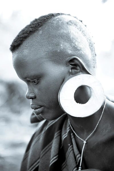 Mursi Ear Plate by Mark MacLaren Johnson metal wall art