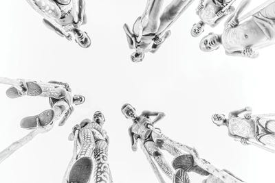 Stilt Boys by Mark MacLaren Johnson canvas print