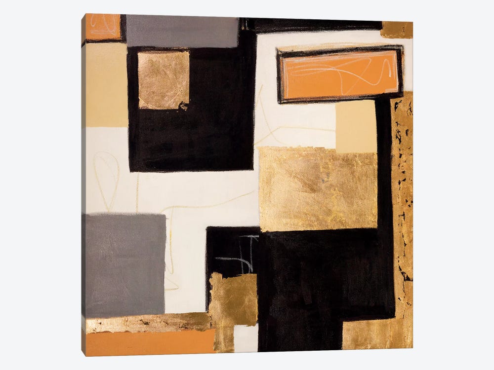Goldies Blocks by Monika Mickute 1-piece Canvas Art