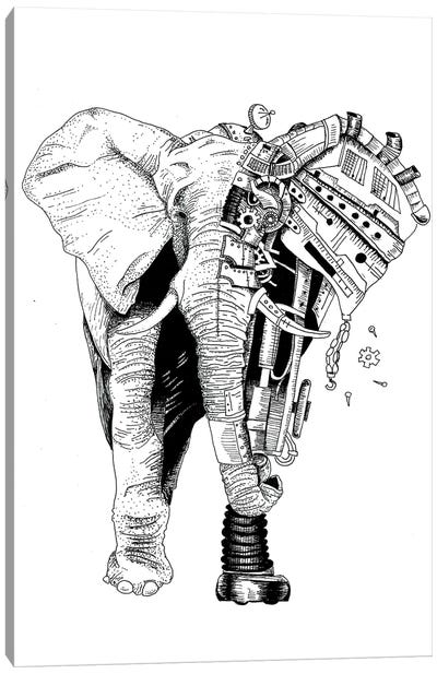 Robot Elephant Canvas Art Print - Mister Merlinn