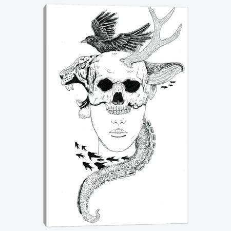 Skull Head Canvas Print #MML15} by Mister Merlinn Art Print
