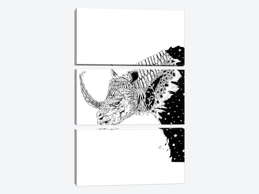 Star Rhino by Mister Merlinn 3-piece Canvas Art Print