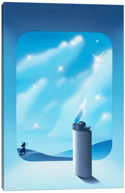 Blue Flame Canvas Art Print - Maxwell McMaster