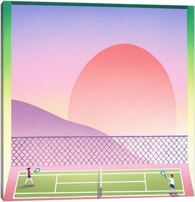 Rally Canvas Art Print - Tennis Art