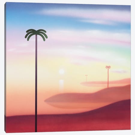 Rainbow Palm Canvas Print #MMM32} by Maxwell McMaster Art Print