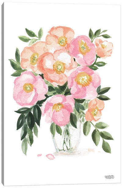 Spring Posy Watercolor Canvas Art Print - Michelle Mospens