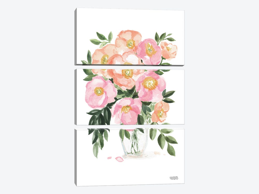 Spring Posy Watercolor by Michelle Mospens 3-piece Canvas Wall Art