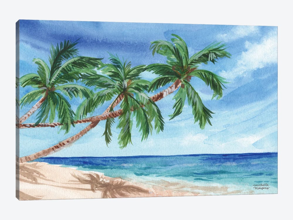 Island Breeze Beach Watercolor by Michelle Mospens 1-piece Canvas Print