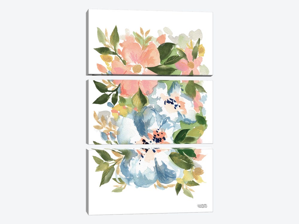 French Country Florals Watercolor by Michelle Mospens 3-piece Canvas Art